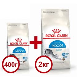 Акція сухий корм Royal Canin Indoor 2кг + 400г в подарунок 