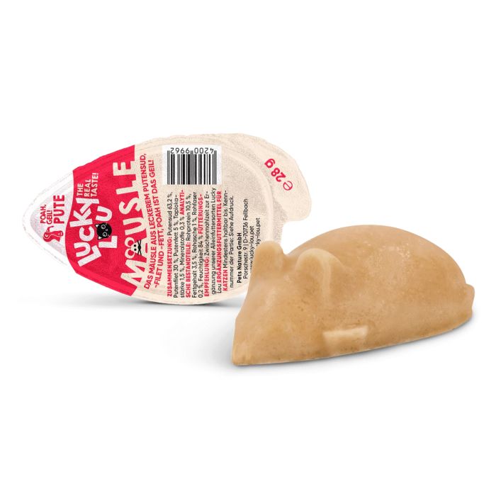 Ласощі для котів Lucky Lou Mäusle у вигляді мишки Індичка 28 г