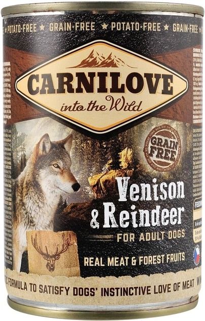 Carnilove Grain Free Dog Adult із північним оленем вологий корм для собак 400 г 
