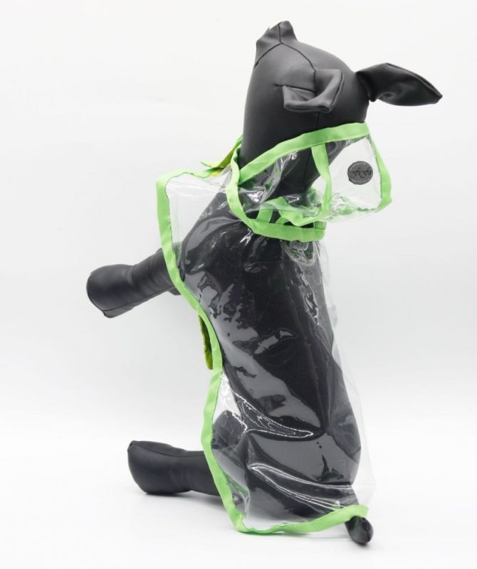 Попона-дощовик Чікаго з капюшоном прозорий зелений М (А34В до 54см)