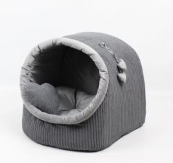 Будка Уют Вельвет, велюр 36х36х32 см. Сіра
