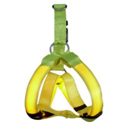 Шлея з перестібкою комплект для собак LED L 2, 5х15х60см 45см жовта 