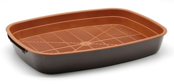 Туалет Дніпро для котів дрібний з сіткою Коричнево-кавовий