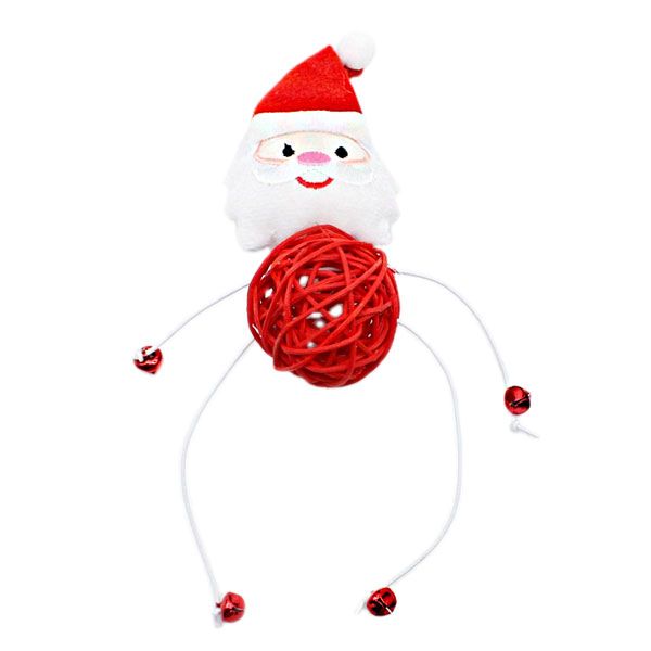 Мяч плетений Санта червоний з дзвіночком, 5 см 