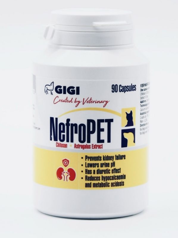 Таблетки GIGI NefroPET для лікування ниркової недостатності у собак та котів, 90 шт 