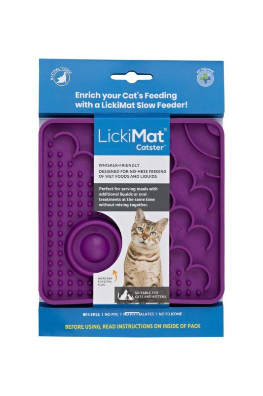 Лизальний килимок антистрес для кішок LickiMatster Purple