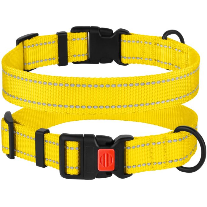 Нашийник для собак BronzeDog жовтий пластиковий фастекс 1228 50Т 25мм (43-66см)