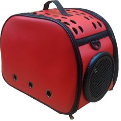 Сумка ілюмінатор шкіра 42х37х20 см червона 