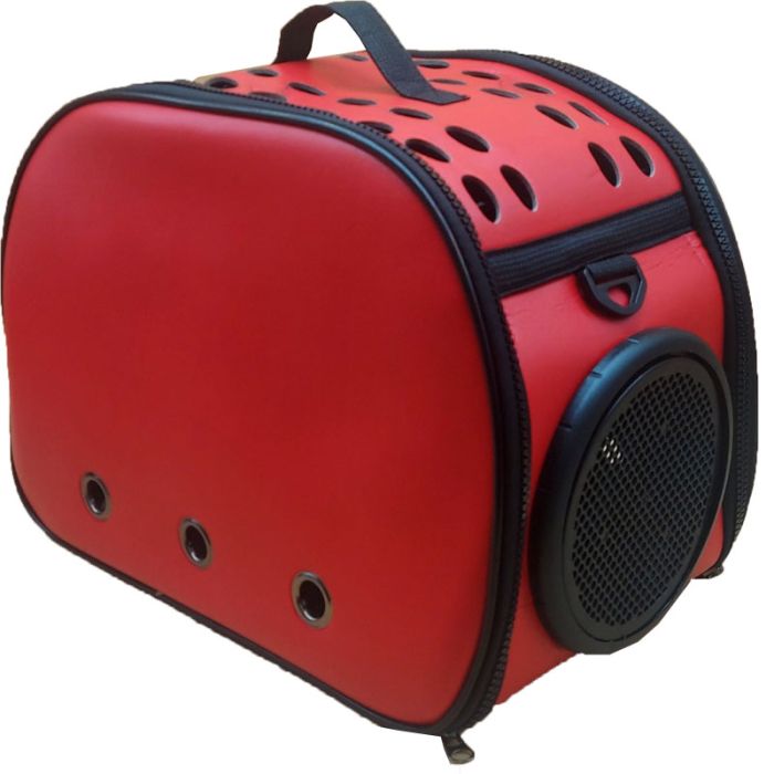 Сумка ілюмінатор шкіра 42х37х20 см червона 