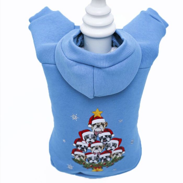 Ялинка світшот для собак хлопчиків трикотаж на флісі Морська хвиля S3