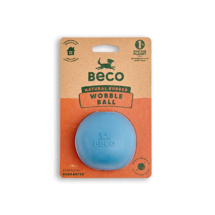 Іграшка м'ячик з отвором для ласощів для собак Beco Pets Wobble Ball Блакитний