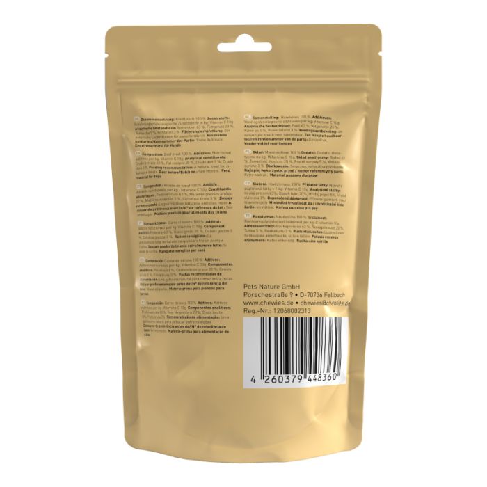 Мʼясні натуральні ласощі для собак 100% Яловичина Chewies для будь-якого віку 150 г