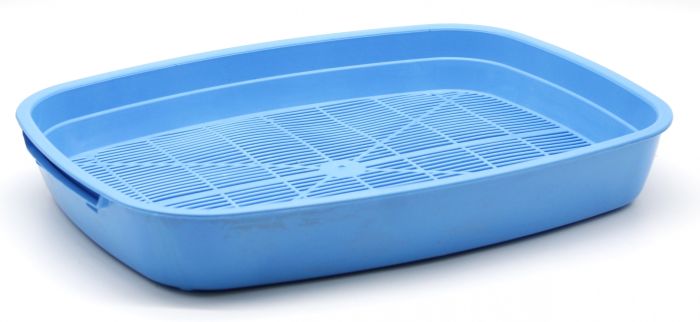 Туалет Дніпро для котів дрібний з сіткою Блакитний