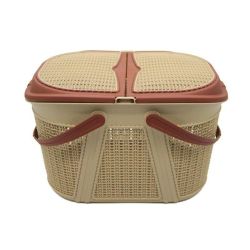 Кошик-переноска пластик велика 443227 см Бежевий