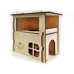 Будиночок для гризунів 2 2х поверховий з драбинкою 141016 см 