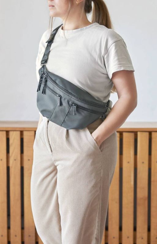 Сумка-бананка для ласощів та аксесуарів собак Palopa Emma Темно-сірий