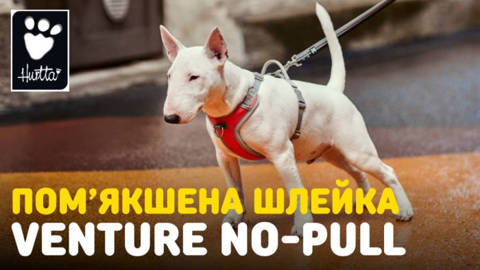 Шлейка для собак пом'якшена з ручкою Hurtta Venture No-Pull 40-45 см Синій