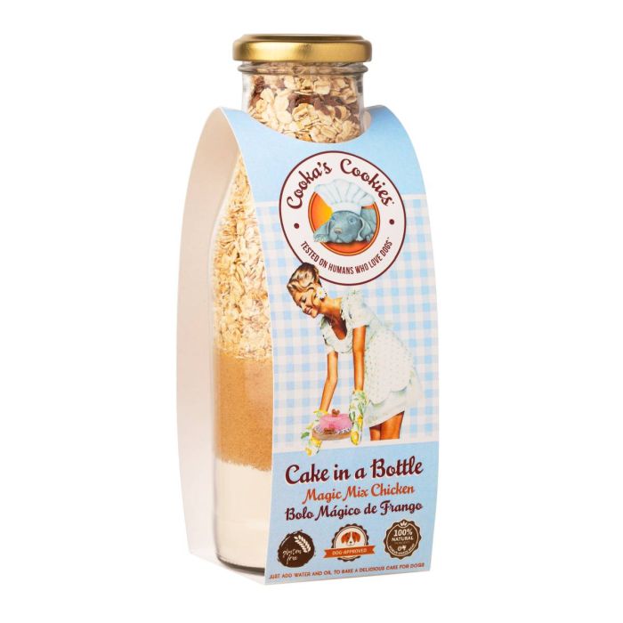 Натуральна суміш для приготування святкового торту для собак Cooka's Cookies Cake In Bottle з Куркою 320 г
