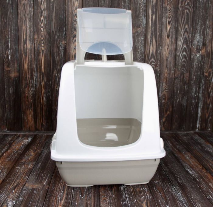 Туалет для кішок будка сірий 50х37х40 см 