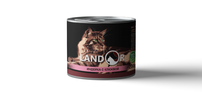 Landor консерва для стерилізованих кішок індичка з журавлиною 200 г 539152 