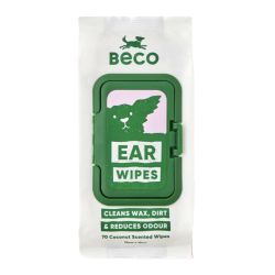 Бамбукові серветки для очищення вушок собак Beco Pets Dog Ear Wipes 70 шт.