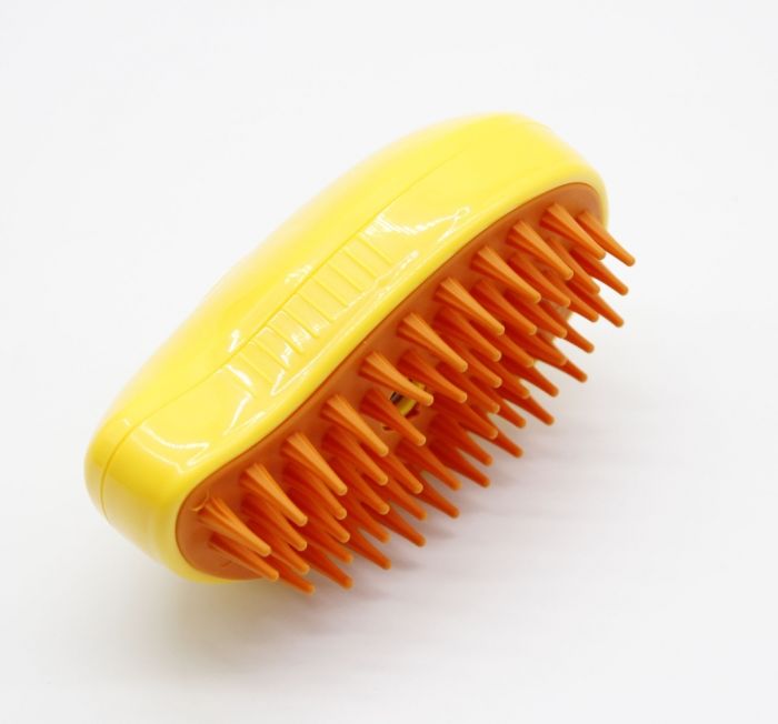 Pet Spray Massage Brush Парова щітка-масажер спрей 3в1 Жовто-Помаранчева 