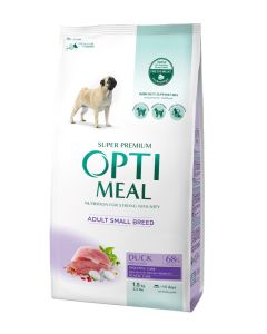 АКЦІЯ -18 Optimeal Adult Dogs Small Duck з качкою сухий корм для собак малих порід 1,5 кг 
