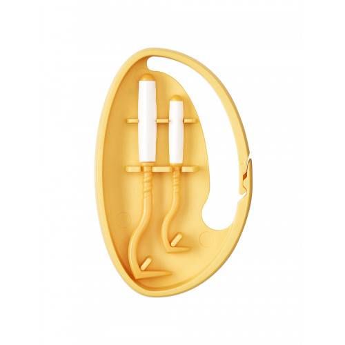 Інструмент для видалення кліщів Tick Twister O`Tom у тримачі, прогумована ручка Жовтий