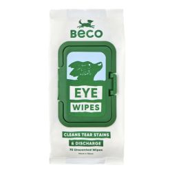 Бамбукові серветки для очищення слізних доріжок собак Beco Pets Dog Eye Wipes 70 шт.