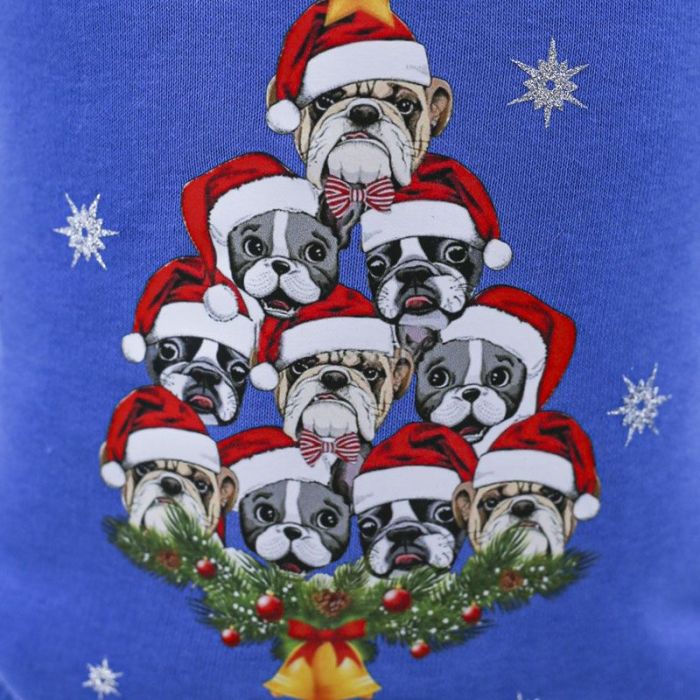 Ялинка світшот для собак хлопчиків трикотаж на флісі Синій S