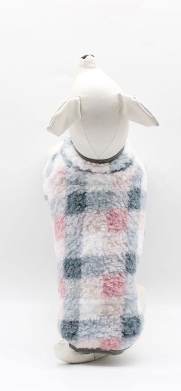 Кофта Клітинка рожева овчина S2