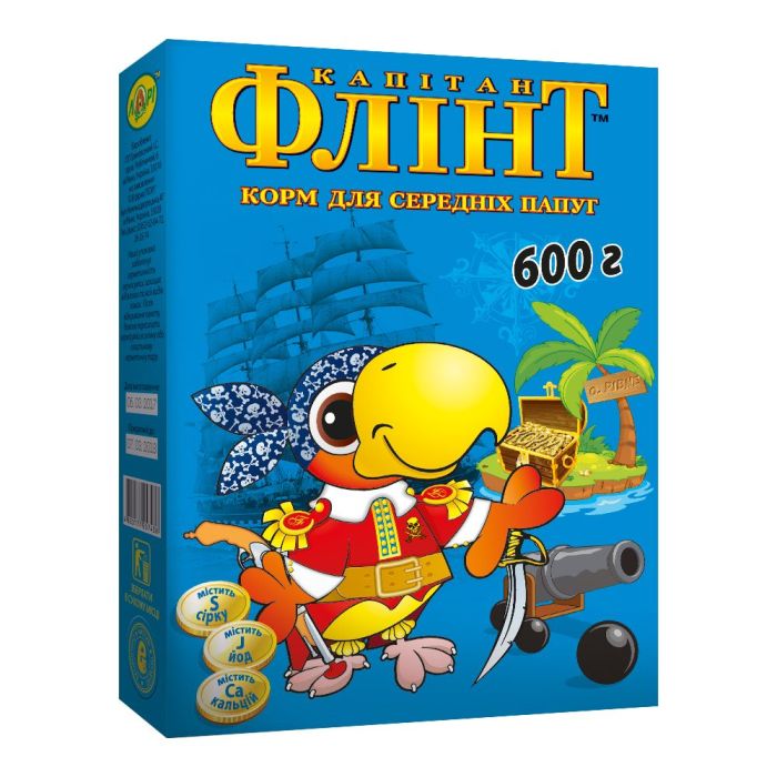 Корм Флінт для середніх папуг 500г, Лорі Флінт для середніх папуг з йодом500г з