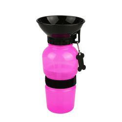 Дорожня поїлка Pet Botte 500 мл, з тарілкою Трояндовий