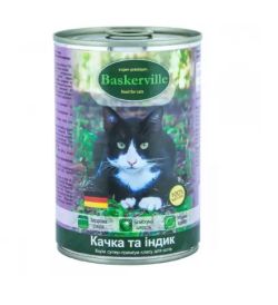 Baskerville Мясо качки та індички консерви для кішок 200 г