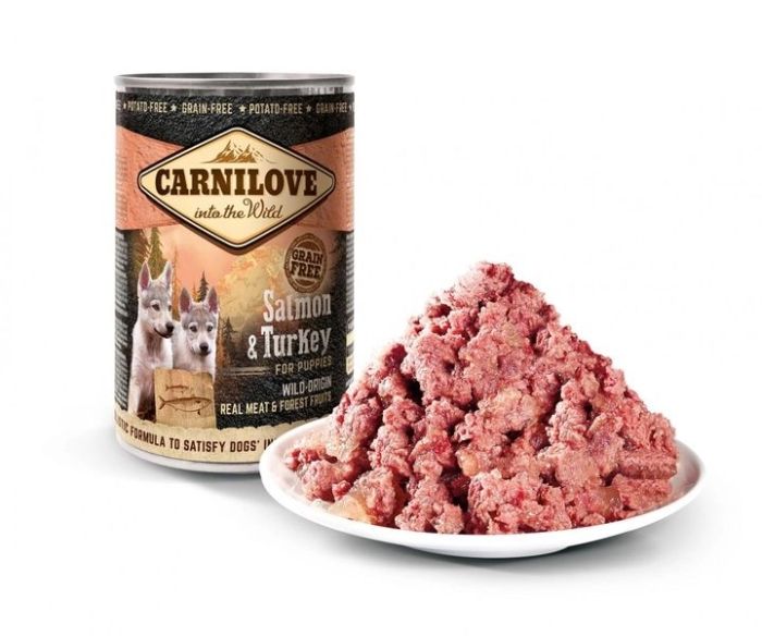 Carnilove Вологий корм для цуценят з лососем та індичкою 400г 