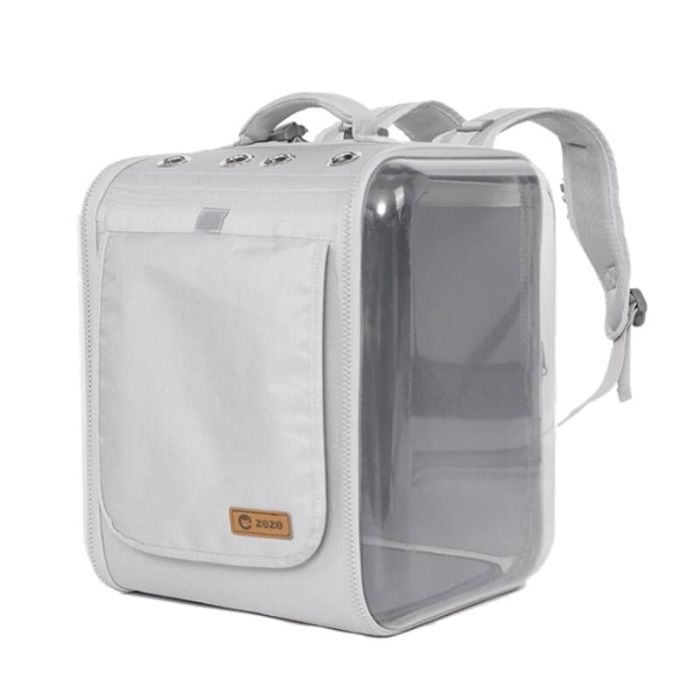 Рюкзак-переноска прозорий для перенесення тварин, текстиль, 30х40х26см Сірий 