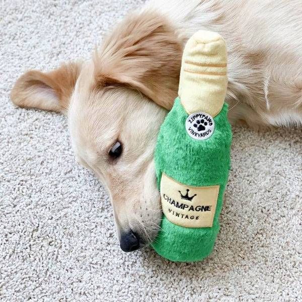 М'яка іграшка для собак пляшка шампанського ZippyPaws Happy Hour Crusherz Champagne з пищалкою