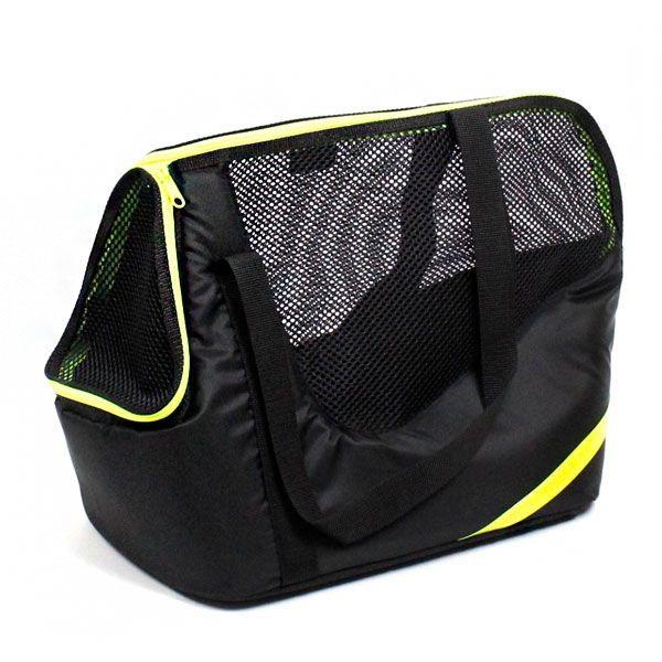 Сумка Крос чорна (салатова смуга) 32х27х22 см
