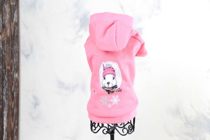 Зая світшот для собак дівчаток на флісі рожевий S