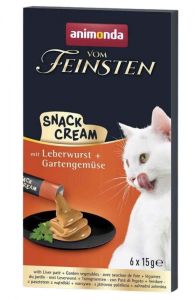 Ласощі для котів Крем-снек Animonda Vom Feinsten, з лівером, 6 шт по 15 г