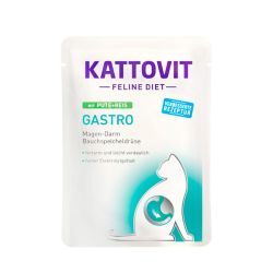 Kattovit Diet Gastro Вологий корм для котів з індичкою в соусі, 85 г 