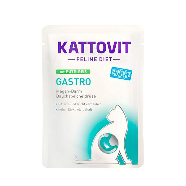 Kattovit Diet Gastro Вологий корм для котів з індичкою в соусі, 85 г 