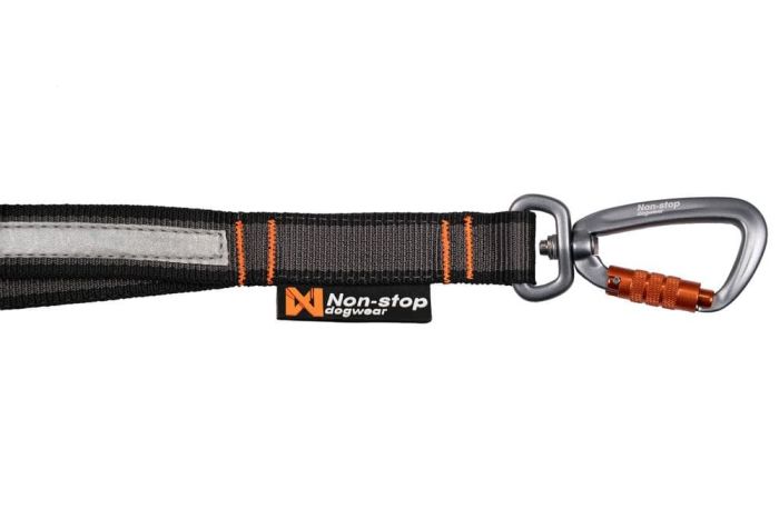 Регульований повідець для собак Touring bungee adjustable Non-stop dogwear Чорний/Сірий 23 мм