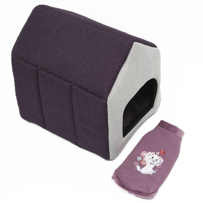 Будка для собак антикоготь сіро-фіолетова  2 433340 см