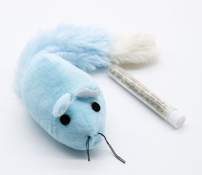 Мишка з катніпом, 27 см Блакитна