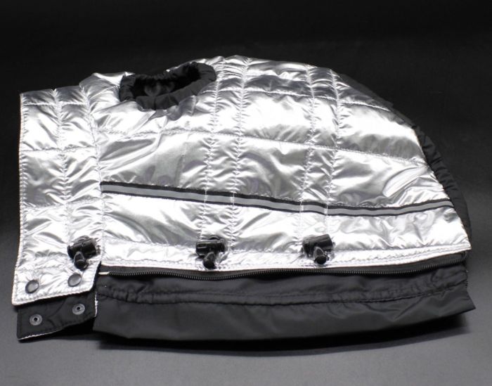 Жилет Харлі стьогана плащівка срібло (хлопчик) XXL1