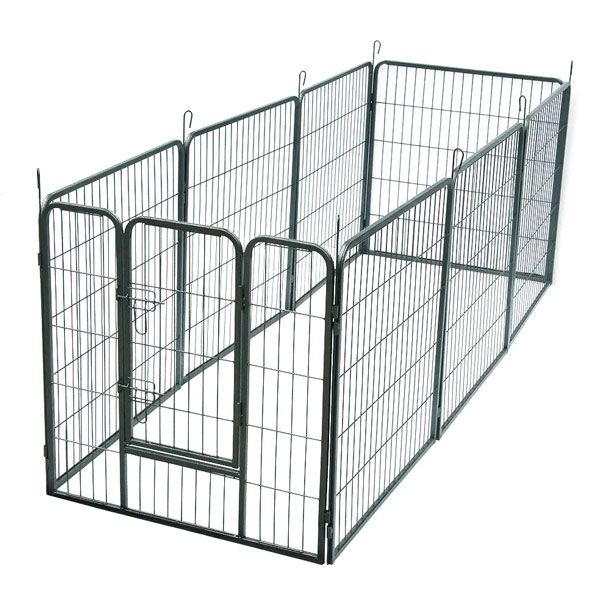 Манеж для собак із плоским покриттям, 8 секцій 80х80х8 - вага 18 кг