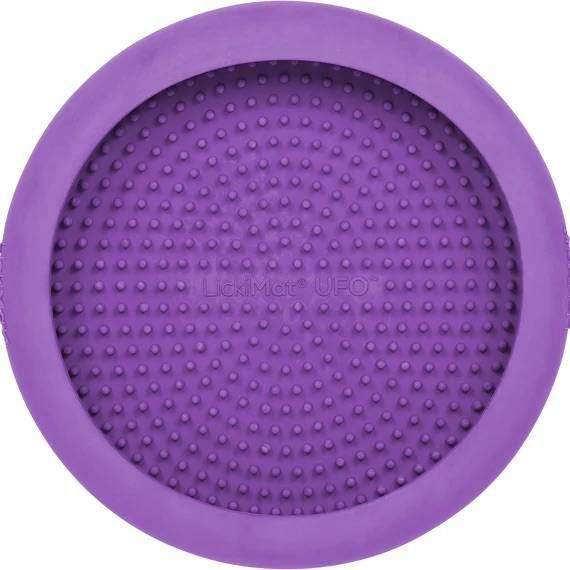 Лизальний килимок антистрес для собак LickiMat UFO Purple, для купання та догляду, на присосках