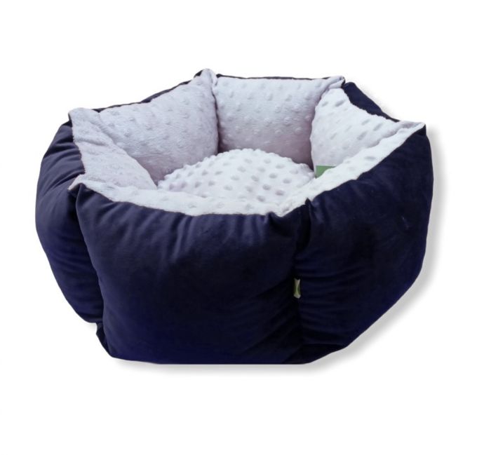 Лежак для тварин Шайба велюр і замша 2 605022 см Синій