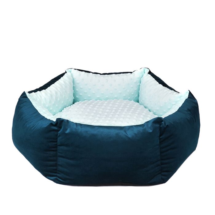 Лежак для тварин Шайба велюр і замша 2 605022 см морська хвиля